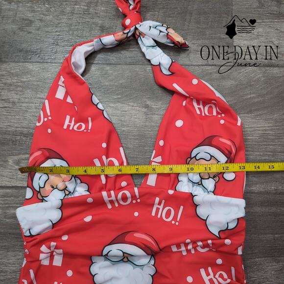 CharmLeaks Ho Ho Halter One Piece Swimsuit Size M - Picture 2 of 4